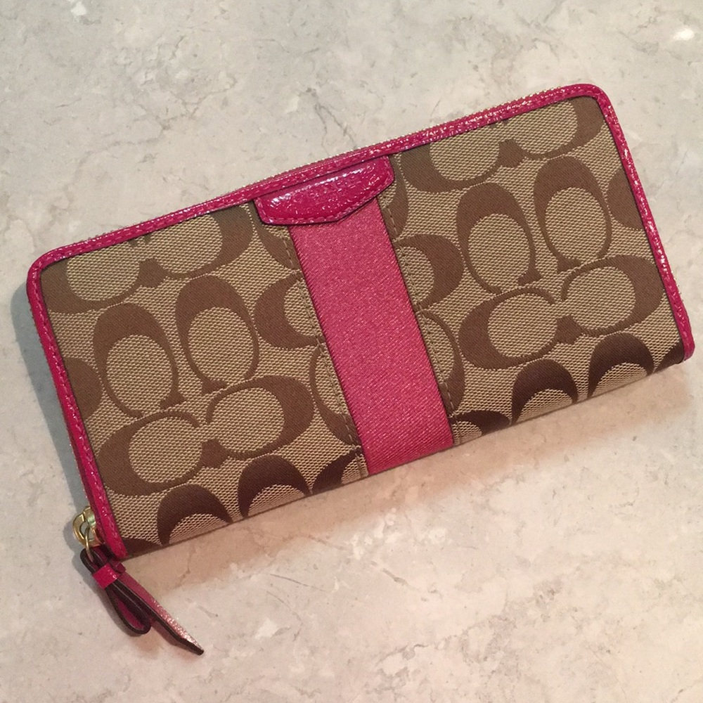 Brown and Pink Coach Wallet